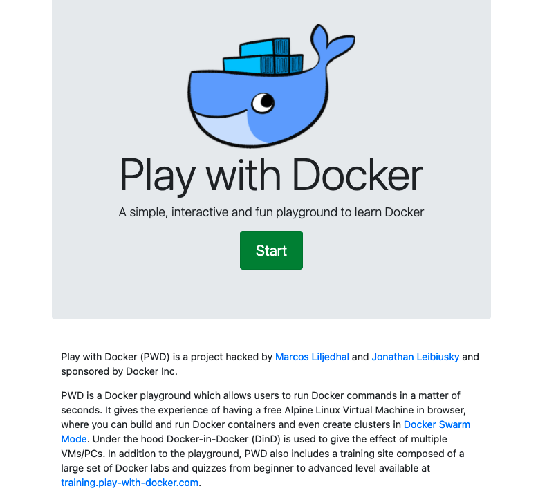 Play with Docker - Start