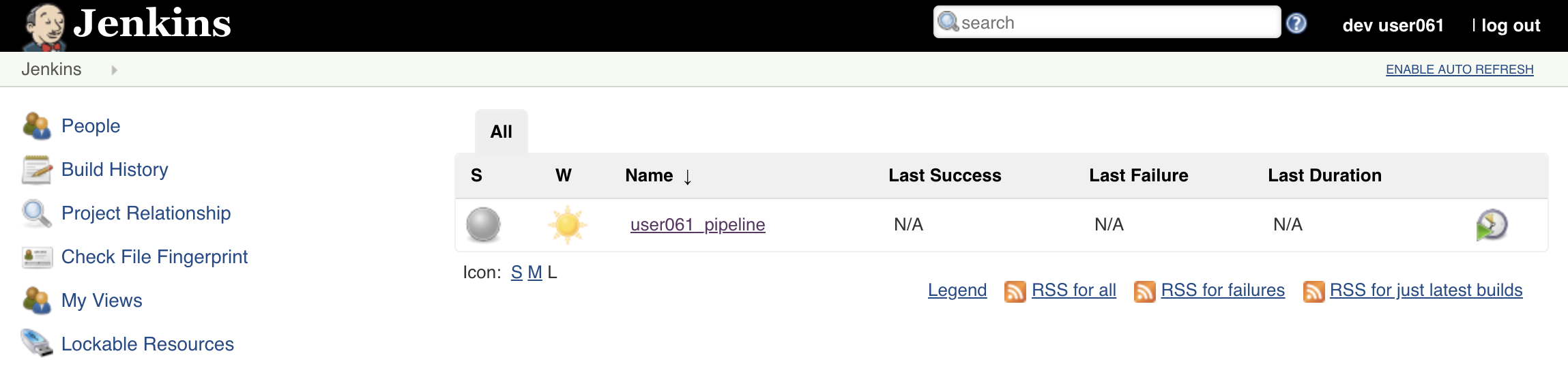 Jenkins initial page